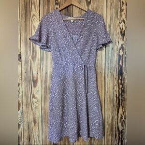 Floral Wrap Dress in Purple